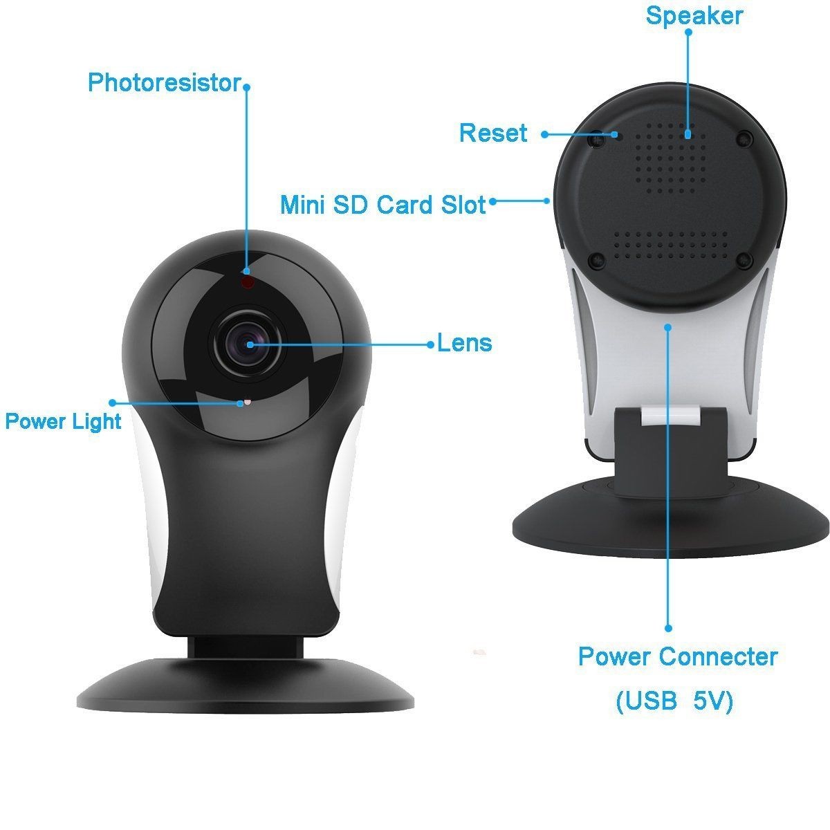 Home Security Camera System,HD 960P Wireless IP Camera Support 2.4GHz Wifi, Day/Night Vision, Indoor/Outdoor Cam for House, Baby, Pet Security BLACK