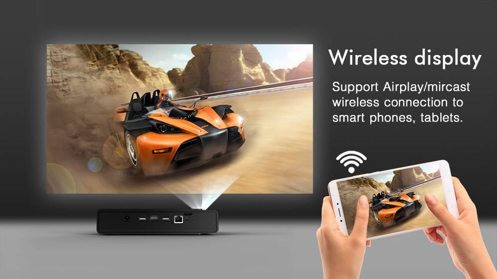 Mini Portable 9000 Lumens DLP Android 4K WIFI HD 3D Home Cinema Projector HDMI