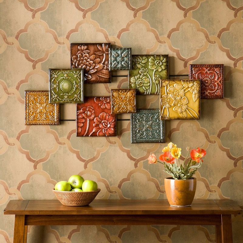 21" Floral Decorative Wall Sculpture Jewel Tones - Southern Enterprises