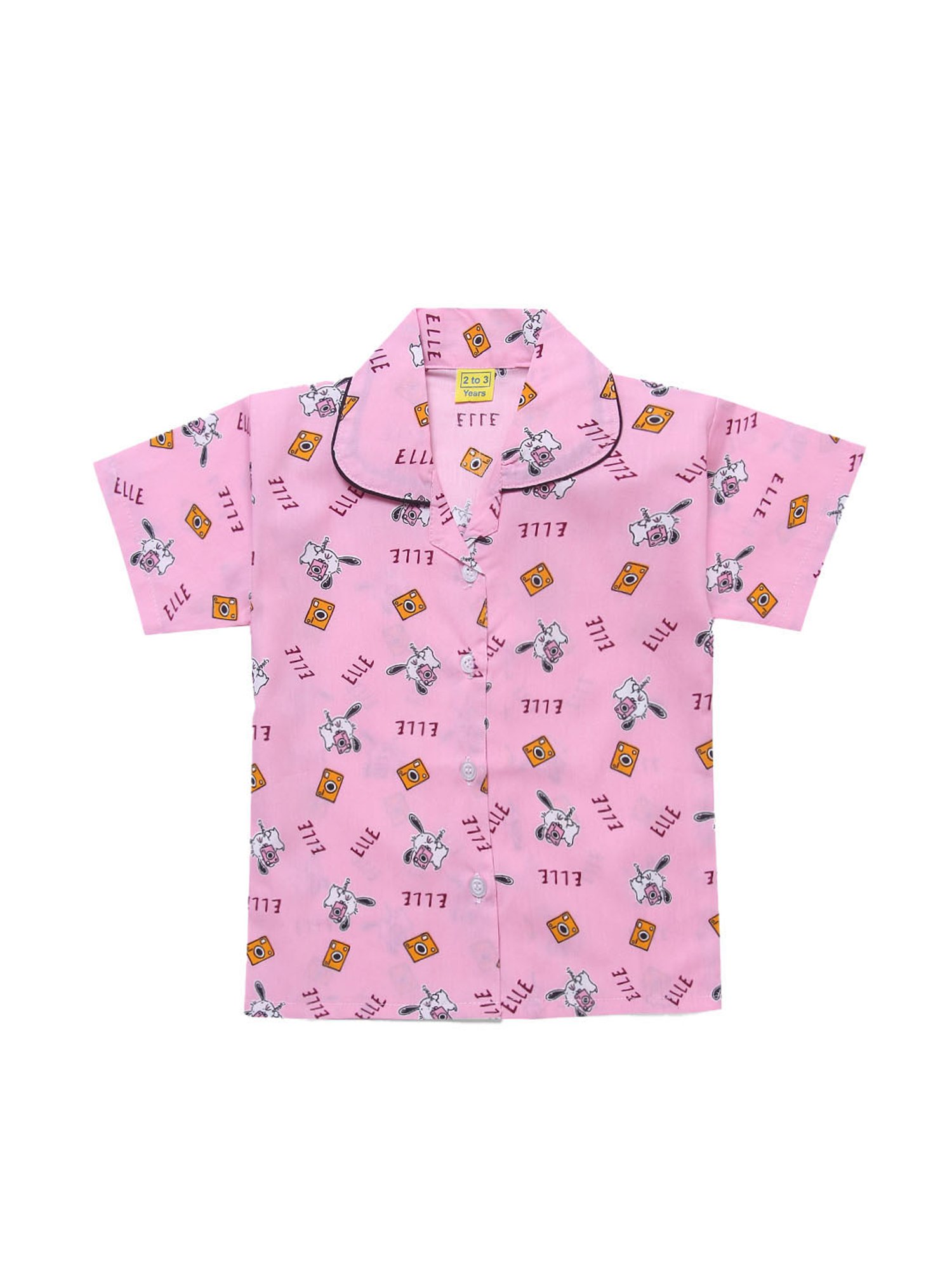 The Magic Wand Boys Pink Printed Shirt with Pyjamas