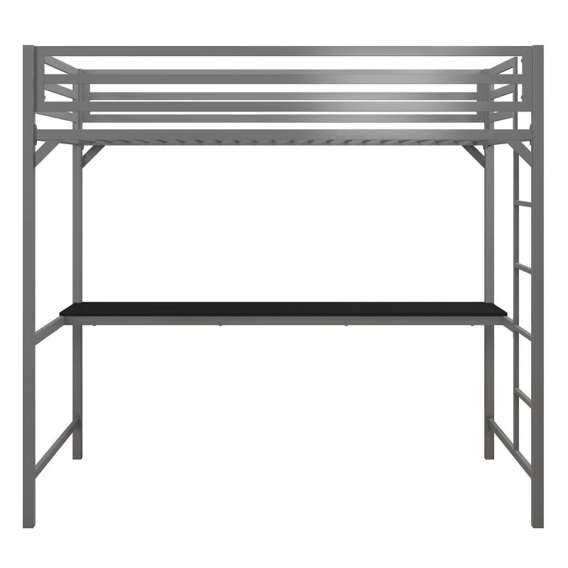 Twin Max Metal Loft Bed with Desk Silver - Room & Joy
