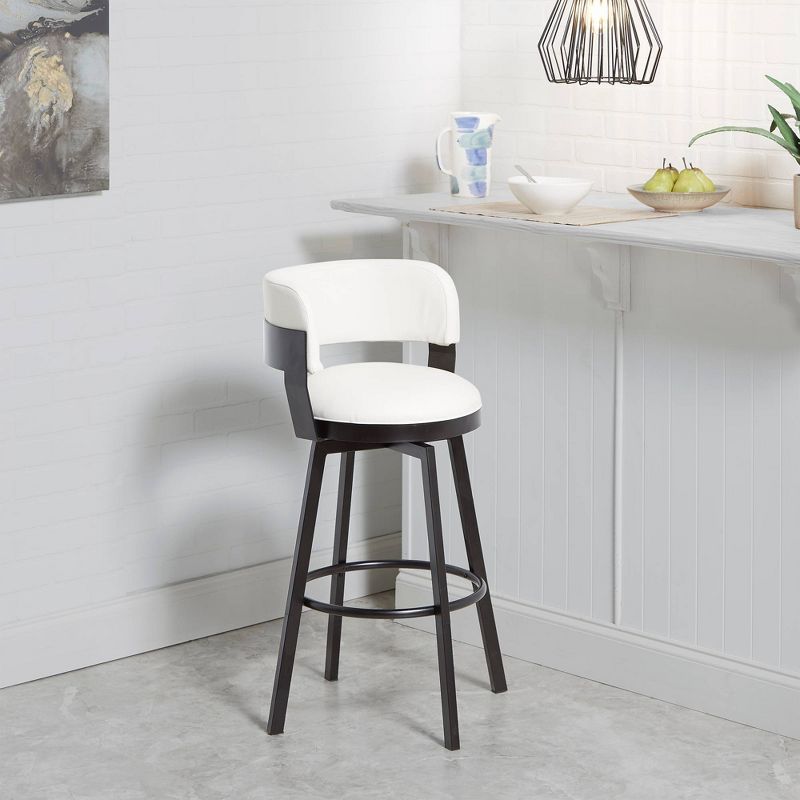 Everett Adjustable Mod Wrap Back Barstool White - Silverwood