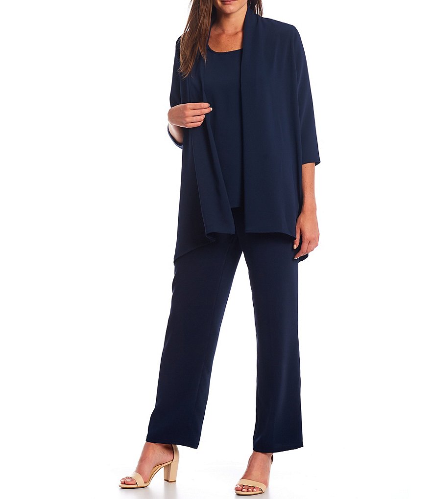 Caroline Rose Matte Crepe Scoop Neck Sleeveless Tank