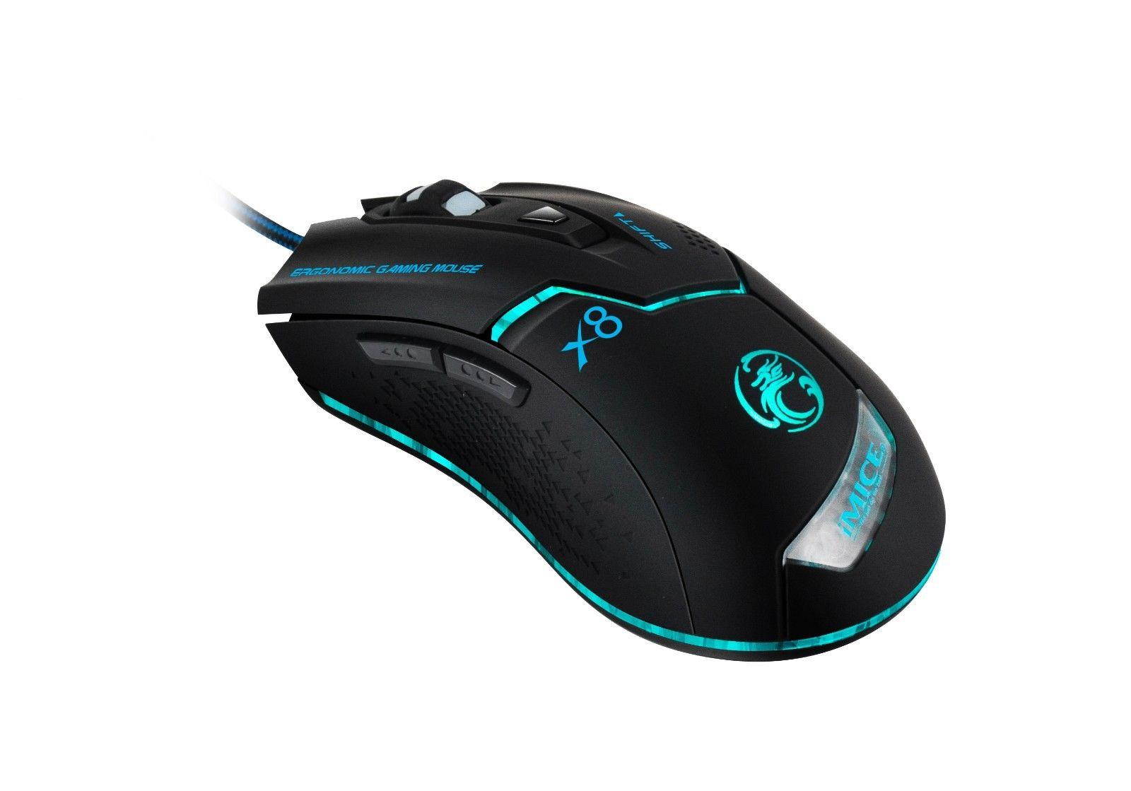 2016 IMICE X8 8D 1600DPI 6 Buttons Ergonomic Usb Wired Optical PC Gaming Mouse