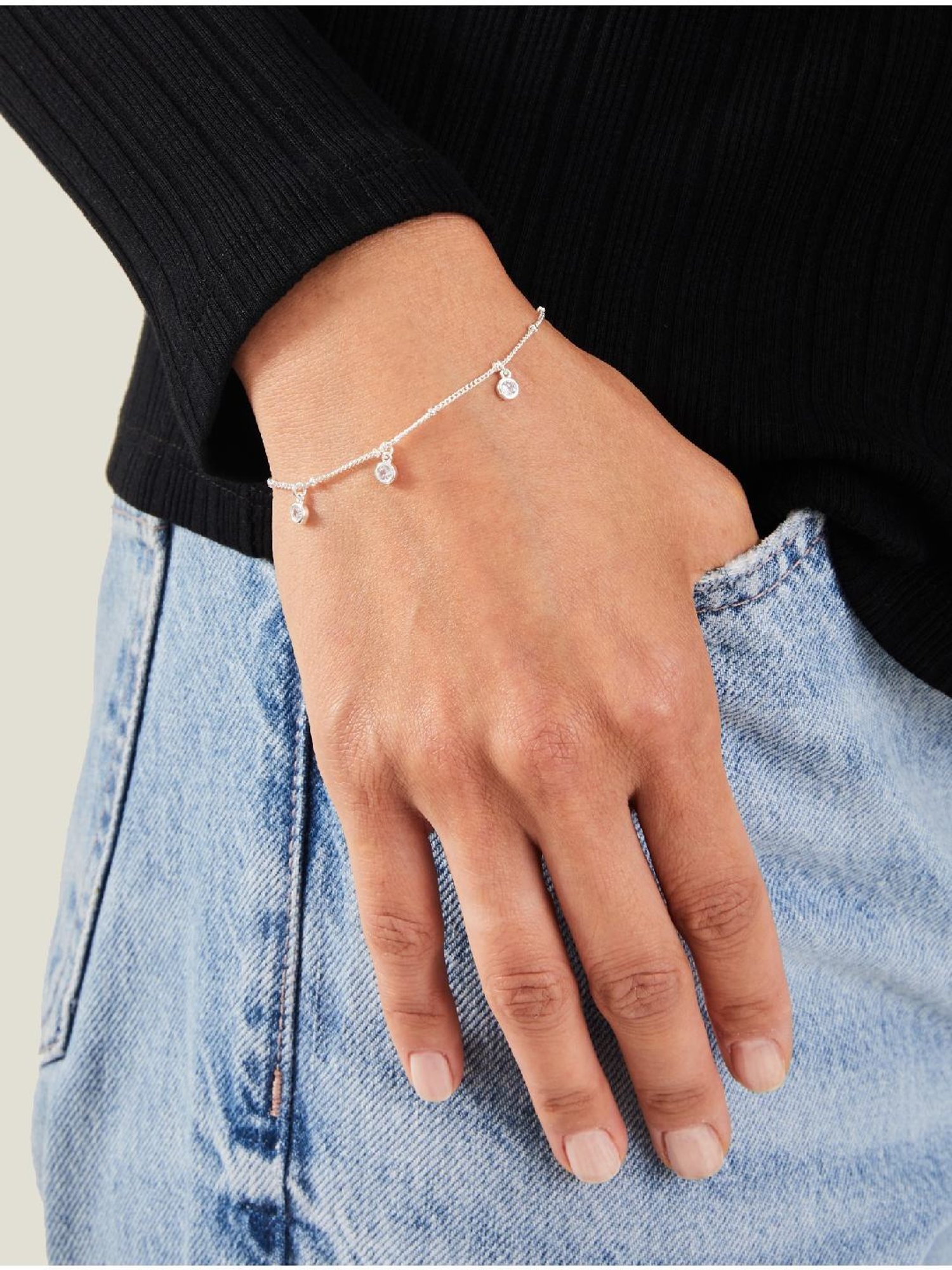 Accessorize London Women's Silver plated Zirconia Bracelet