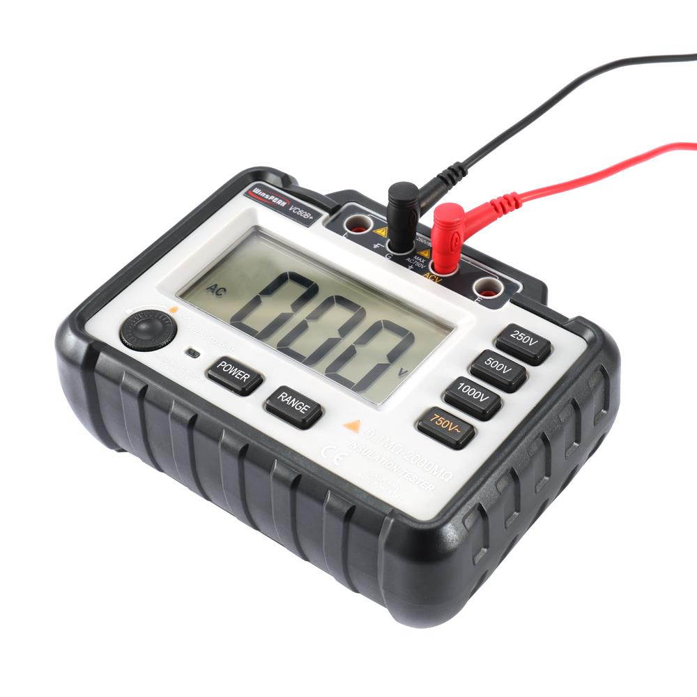 VC60B+ Digital Insulation Resistance Tester 250/500/1000V DC Lightweight Wide Range LCD Backlight Megger MegOhm Meter