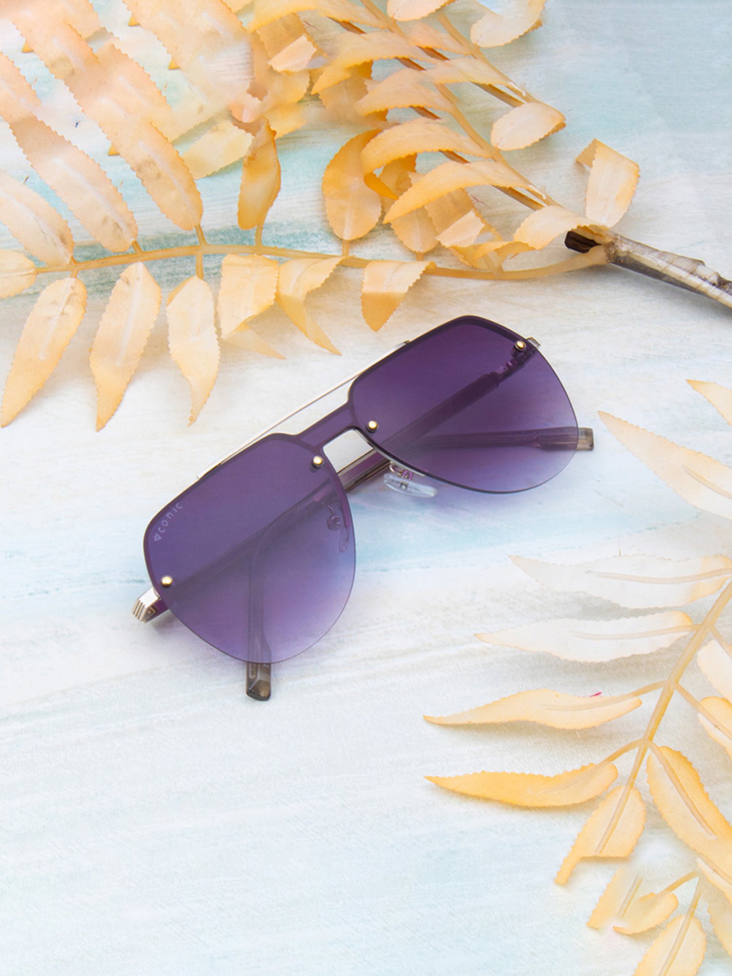 Ted Smith Grey Aviator UV Protection Unisex Sunglasses