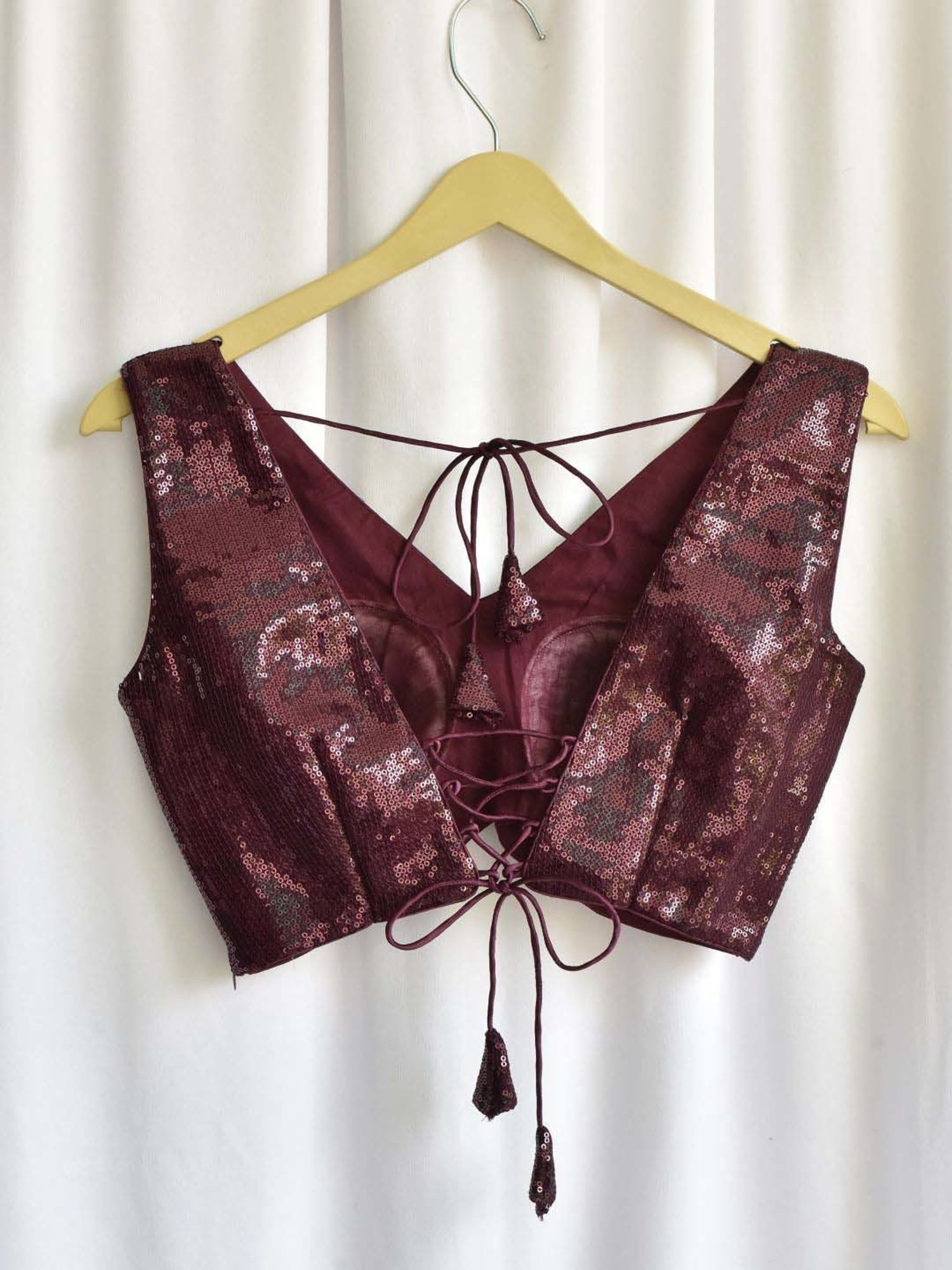 Swtantra Maroon Embellished Readymade Blouse