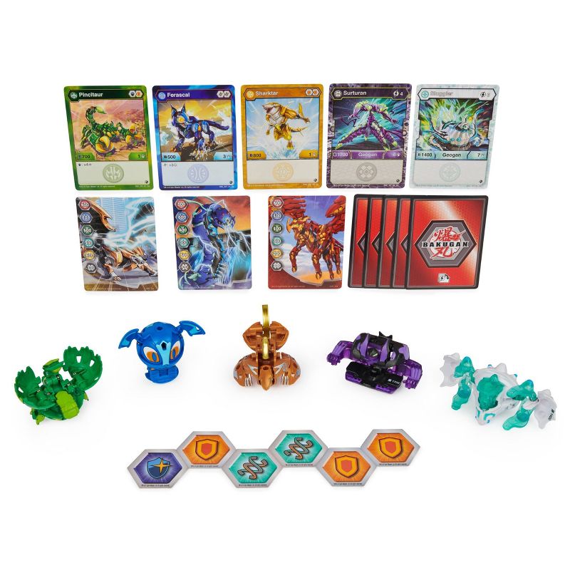 Bakugan Geogan Brawler Pack - Exclusive Surturan and Sluggler Geogan and 3 Bakugan