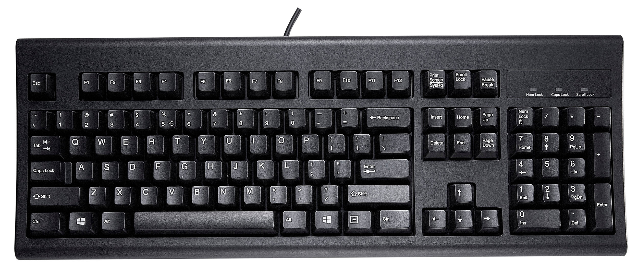 Perixx PERIBOARD-106 US, Wired USB Standard Keyboard, 104 Curve Keys Basic and Ergonomic Keyboard, Black, Full US Layout