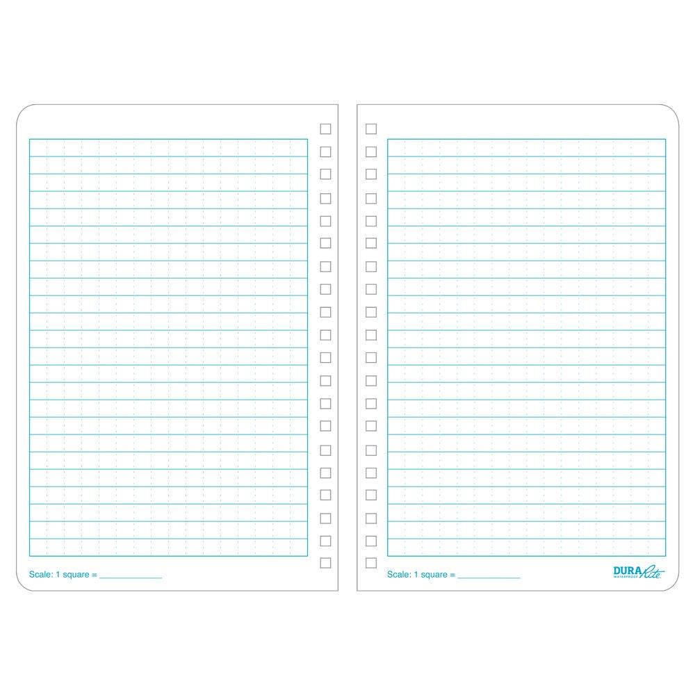 Rite in the Rain Waterproof (DURARITE) Side-Spiral Notebook, 4 5/8" x 7", White Cover, Universal Pattern (No. 673)