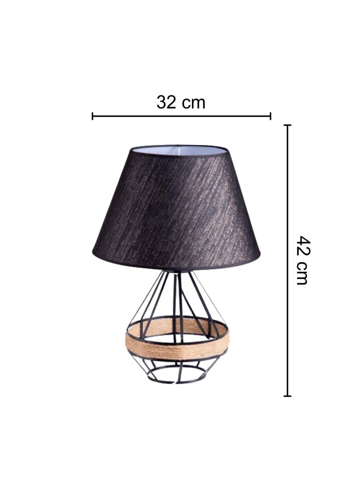 The Decor Kart Black Metal Cinder Table Lamp