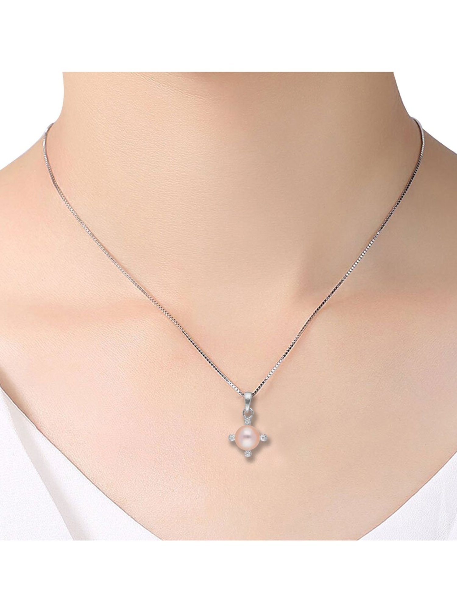 Sri Jagdamba Pearls 92.5 Sterling Silver Pendant without Chain