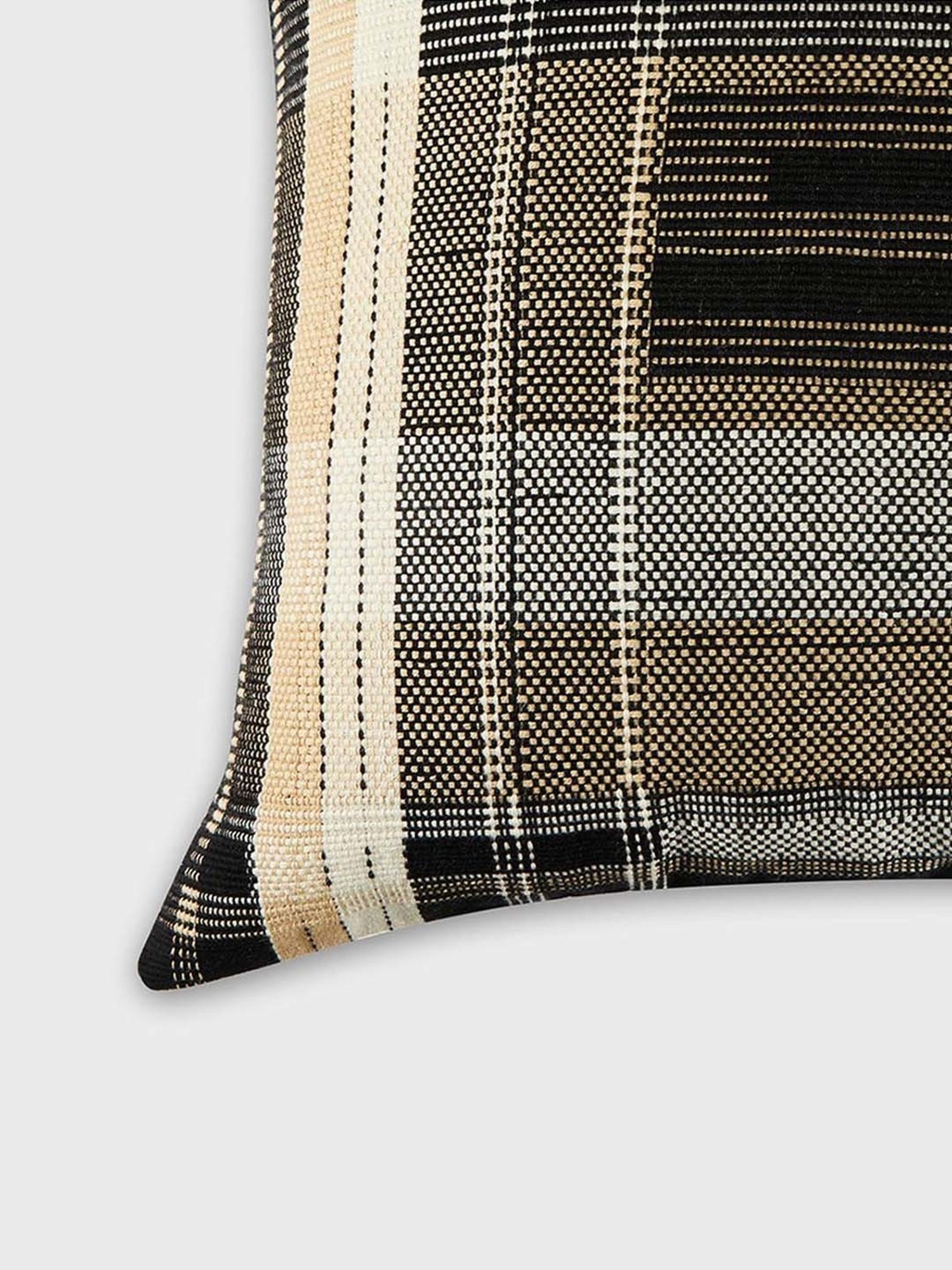 Fabindia Home Naga Black Cotton Cushion Cover