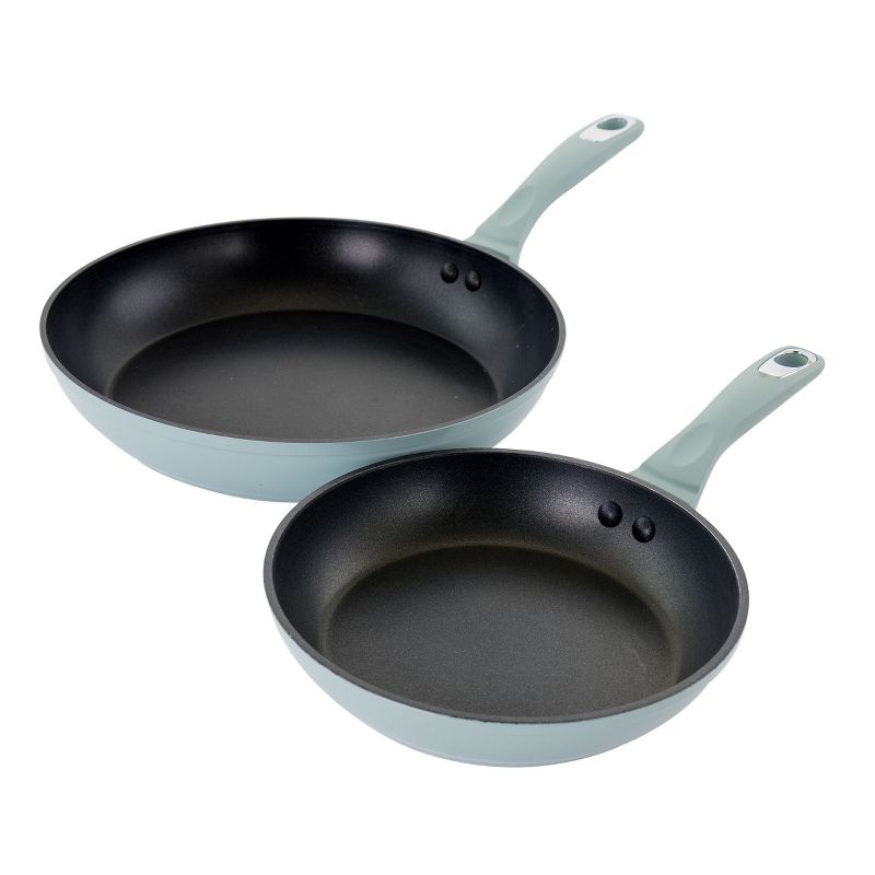 Oster Lynhurst 2 Piece Aluminum Nonstick Frying Pan Set in Blue
