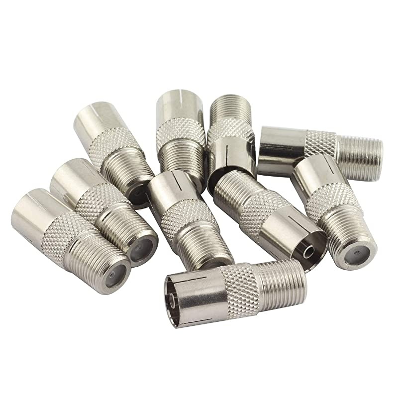 10PCS FType Female to TV Female RF Coaxial ConnectorAntenna CATV FM PAL Quick Jack Adapter