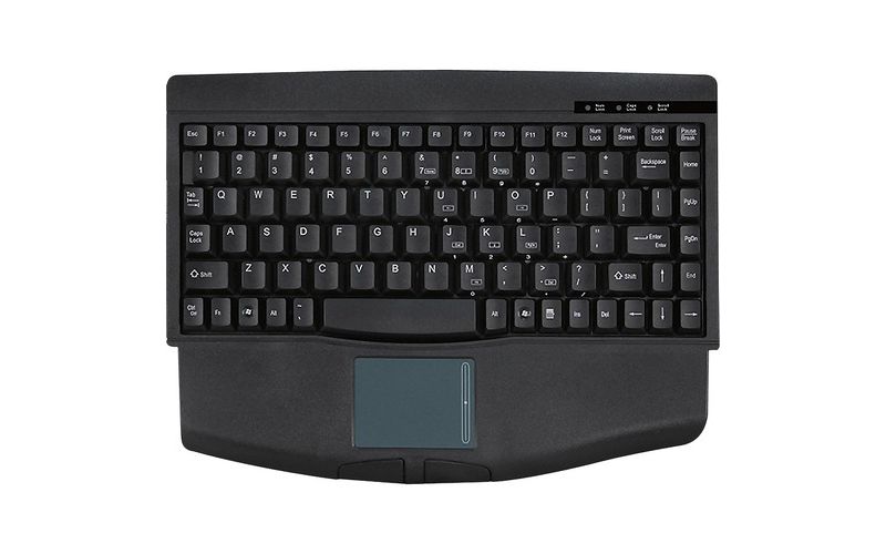 Adesso MiniTouch ACK-540PB Keyboard - PS/2 - QWERTY - 88 Keys - Black