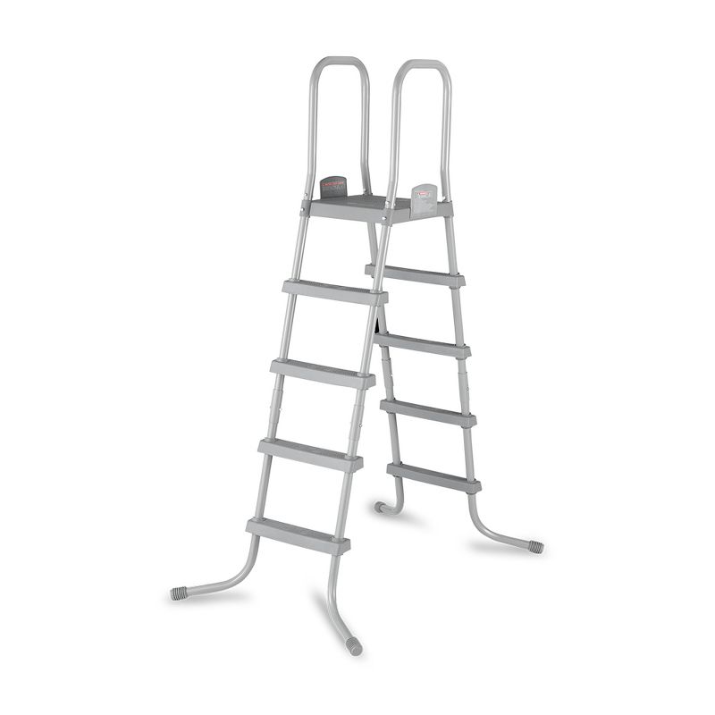 Bestway 58337E 52-Inch Steel Above Ground Swimming Pool Ladder No-Slip Steps