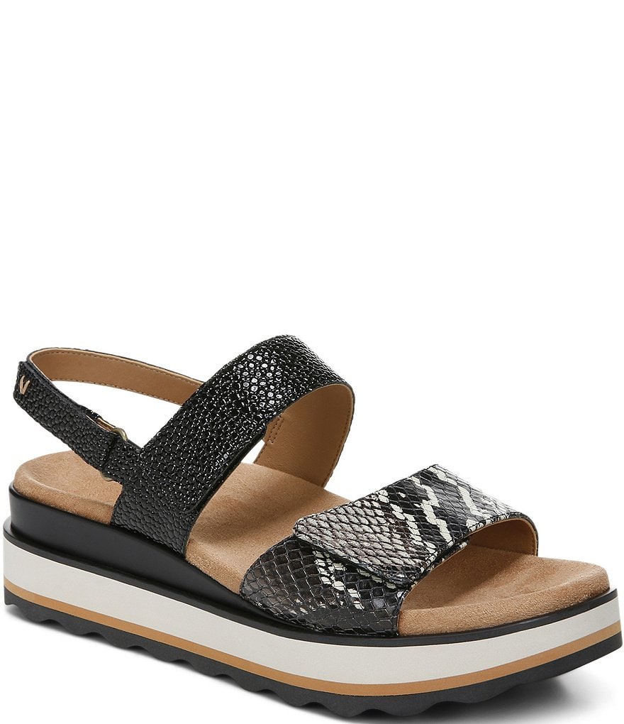 Vionic Brielle Snake Print Wedge Platform Sandals