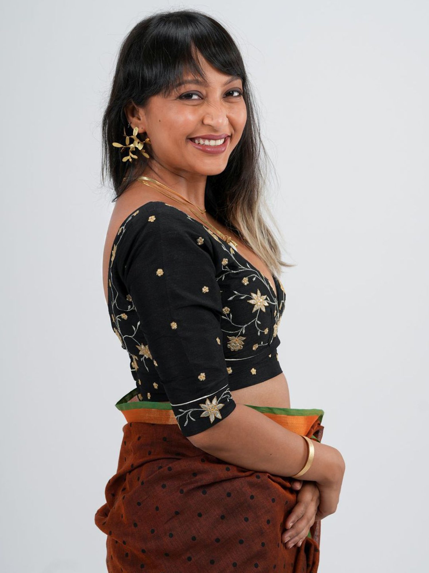 Suta Black Embroidered Blouse