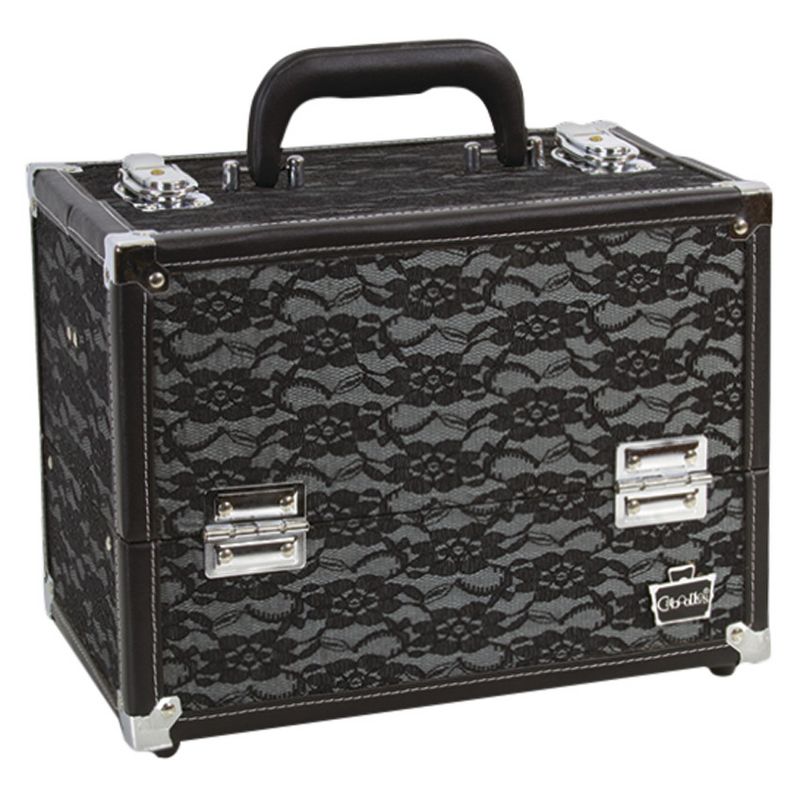 Caboodles Make Me Over 4-Tray Train Case Black Lace