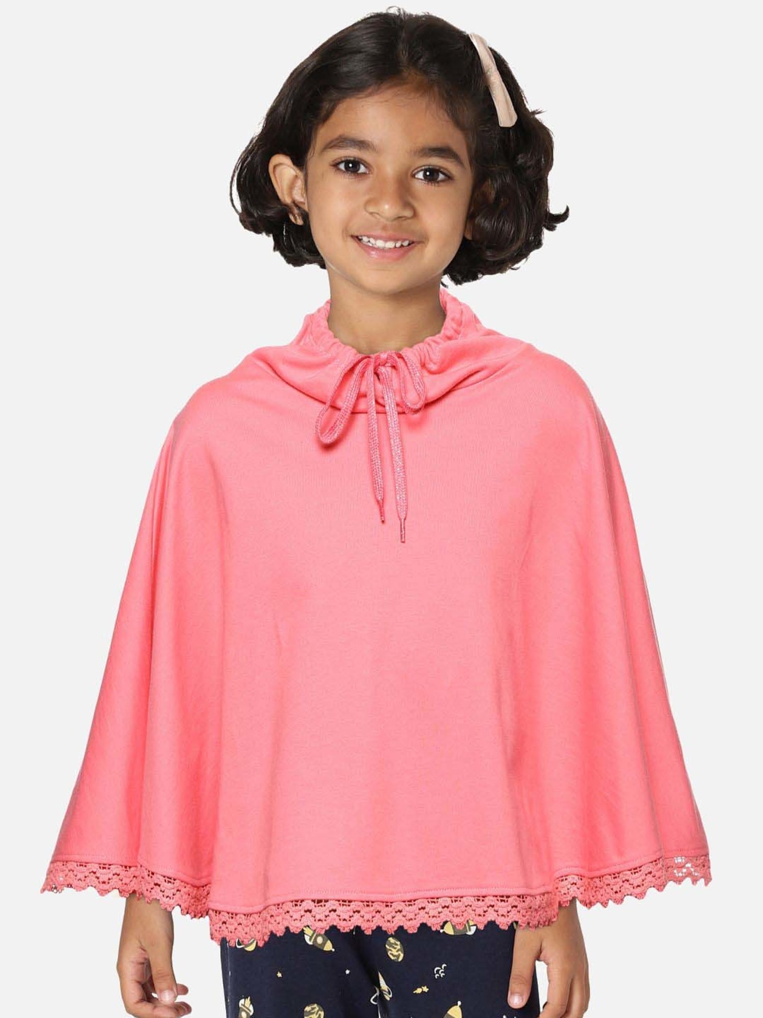 Plum Tree Girls Dark Pink Cotton Solid Full Sleeves NA Sweatshirt