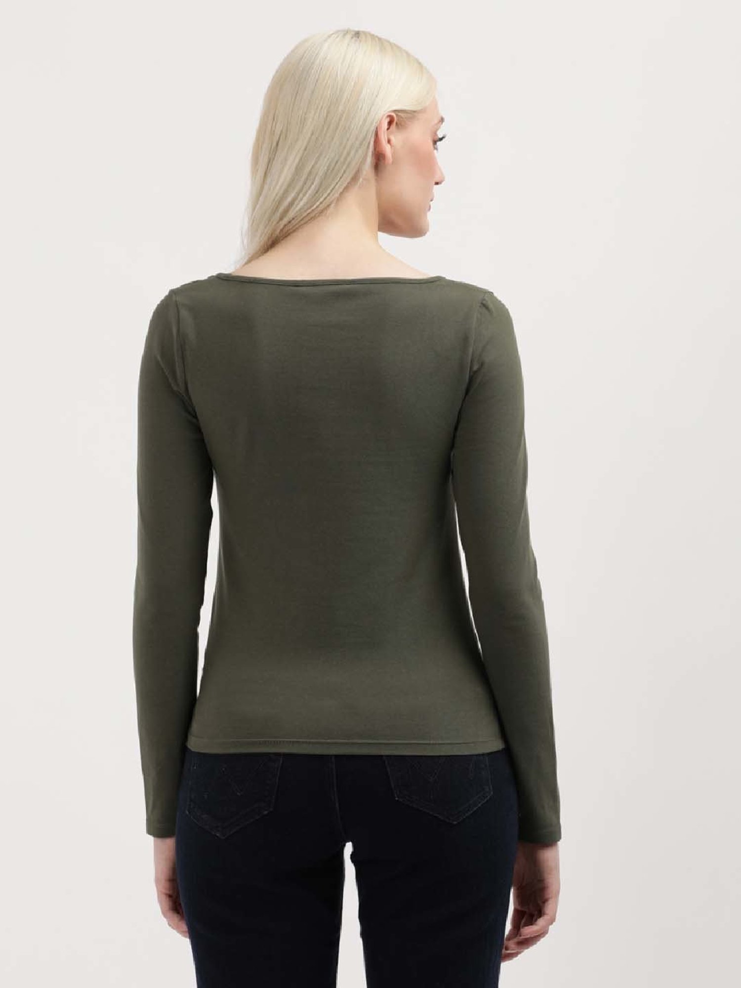 TOMMY HILFIGER Fatigue Green Cotton Logo Print Top