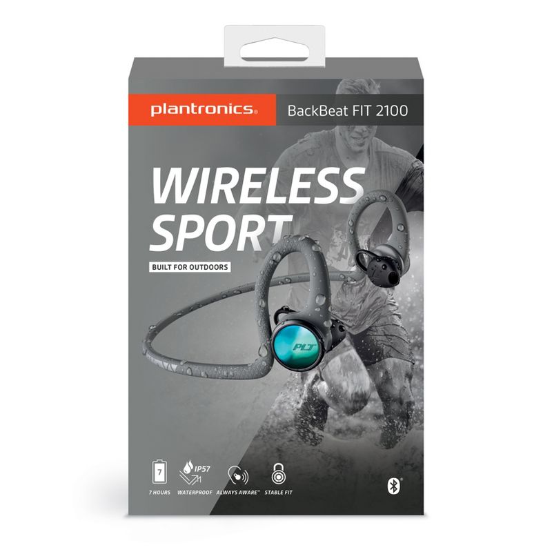 Plantronics BackBeat FIT 2100 Ultra Stable Rugged Wireless Earbuds - Gray