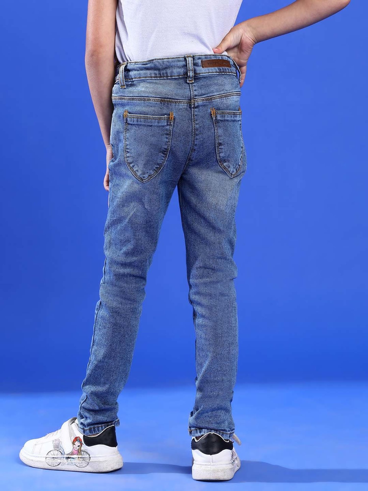 Tales & Stories Girls Blue Slim Fit Jeans