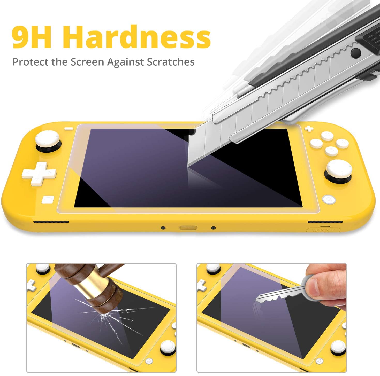 Roll over image to zoom in
HEYSTOP Compatible Nintendo Switch Lite Case with Tempered Glass Screen Protector(2 Pack) 10 Games Card Storage and Portable Design Console Accessories Special for Travelin