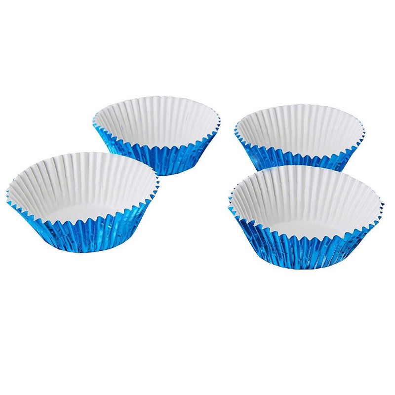 Juvale 400 Pack Blue Cupcake Liners, Muffin Wrappers Foil Baking Cups (2 x 1 In)