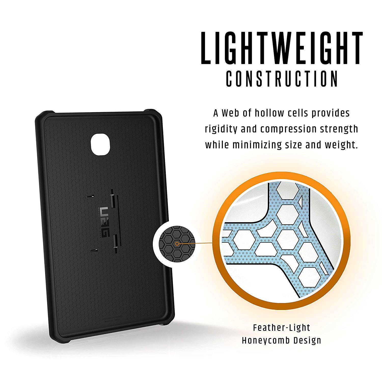 UAG Samsung Galaxy Tab A 8.0 2018 (SM-T387) with Kickstand Outback Feather-Light Rugged [Black] Military Drop Tested Case