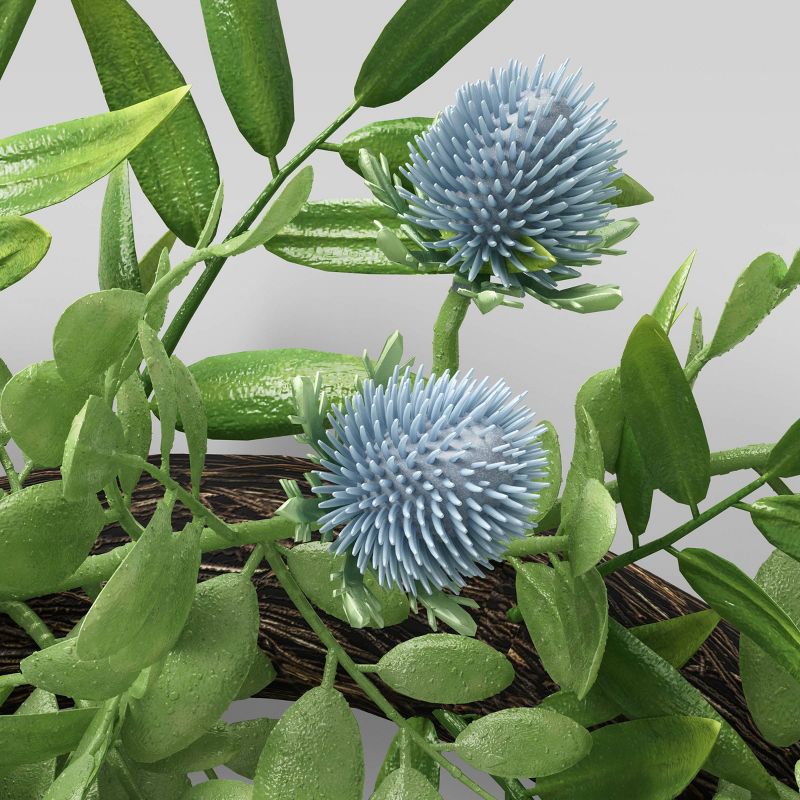 19" Artificial Thistle Wreath Blue - Threshold™