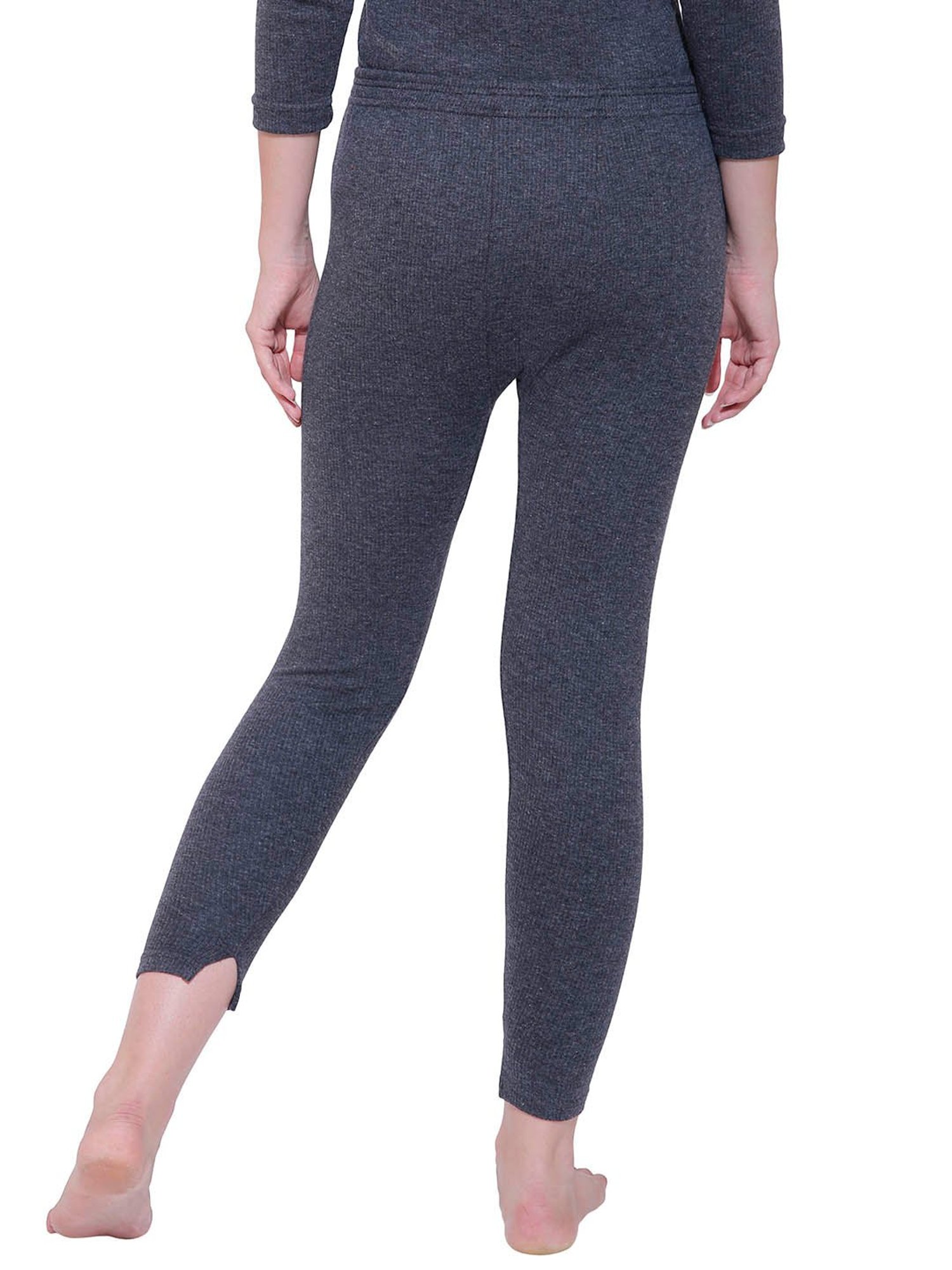 Bodycare Insider Grey Melange Textured Thermal Capris