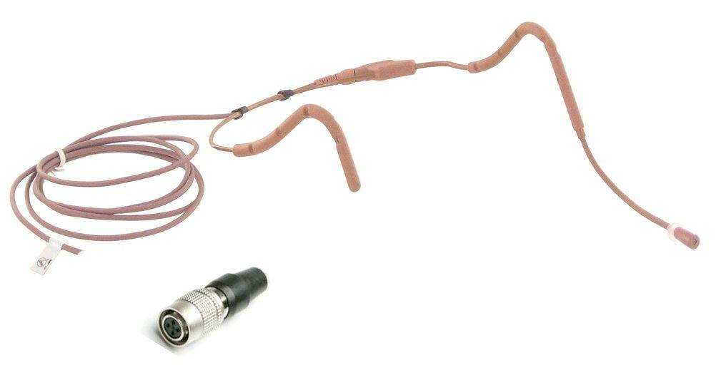 AV-JEFE AVL623 Cocoa/Caramel / Brown Color Professional Mini Sweat Resistant Headset Microphone for Audio-Technica Wireless Systems. New Ergonomic, Flexible Frame, Easily Adjust to Fit