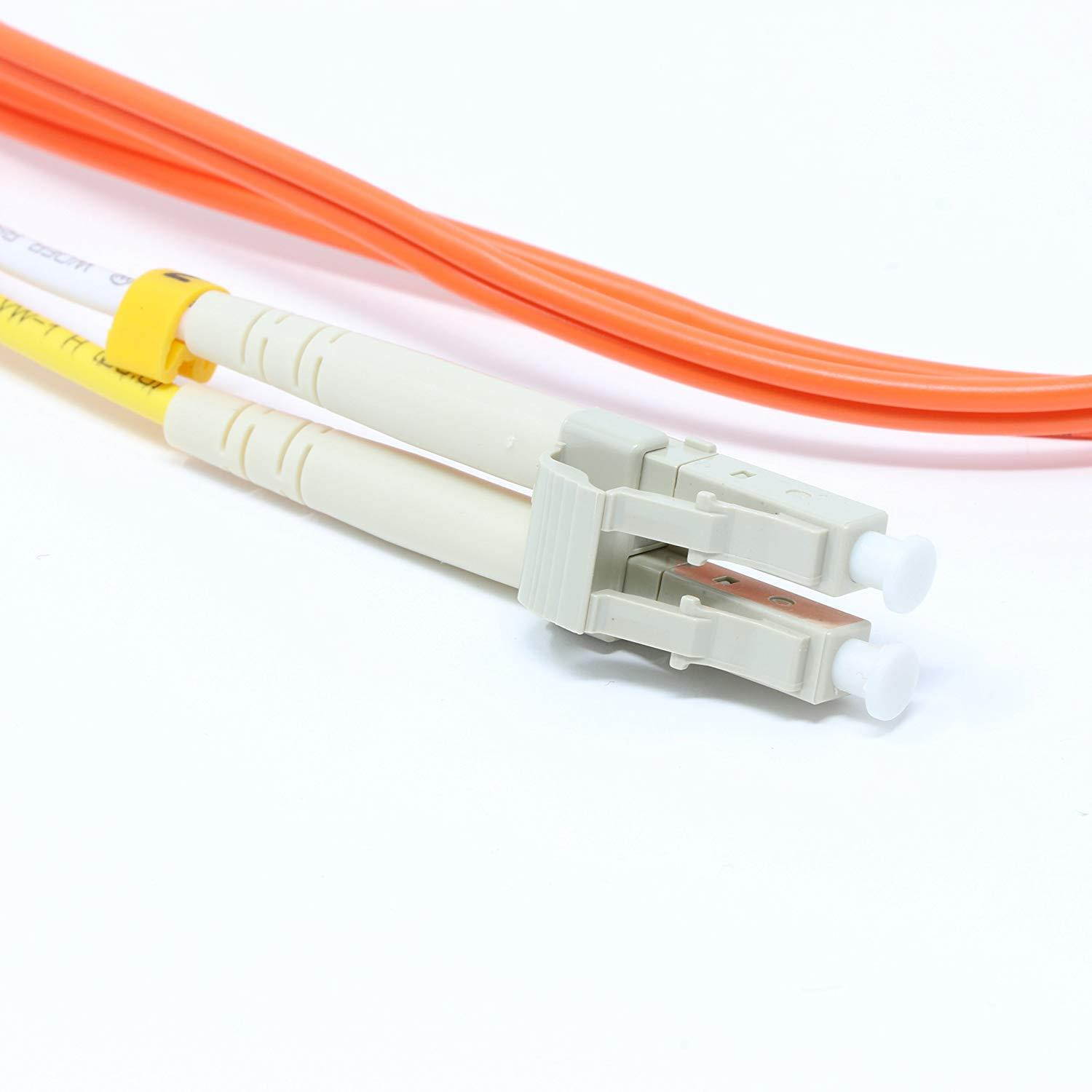 3 Meter Multimode Duplex Fiber Optic Cable (50/125) - LC to LC - Orange