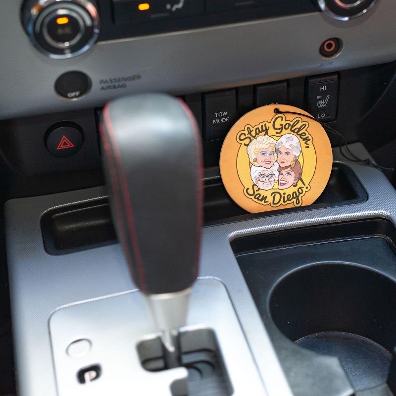Just Funky Golden Girls "Stay Golden, San Diego!" Car Air Freshener | Lavender Scented