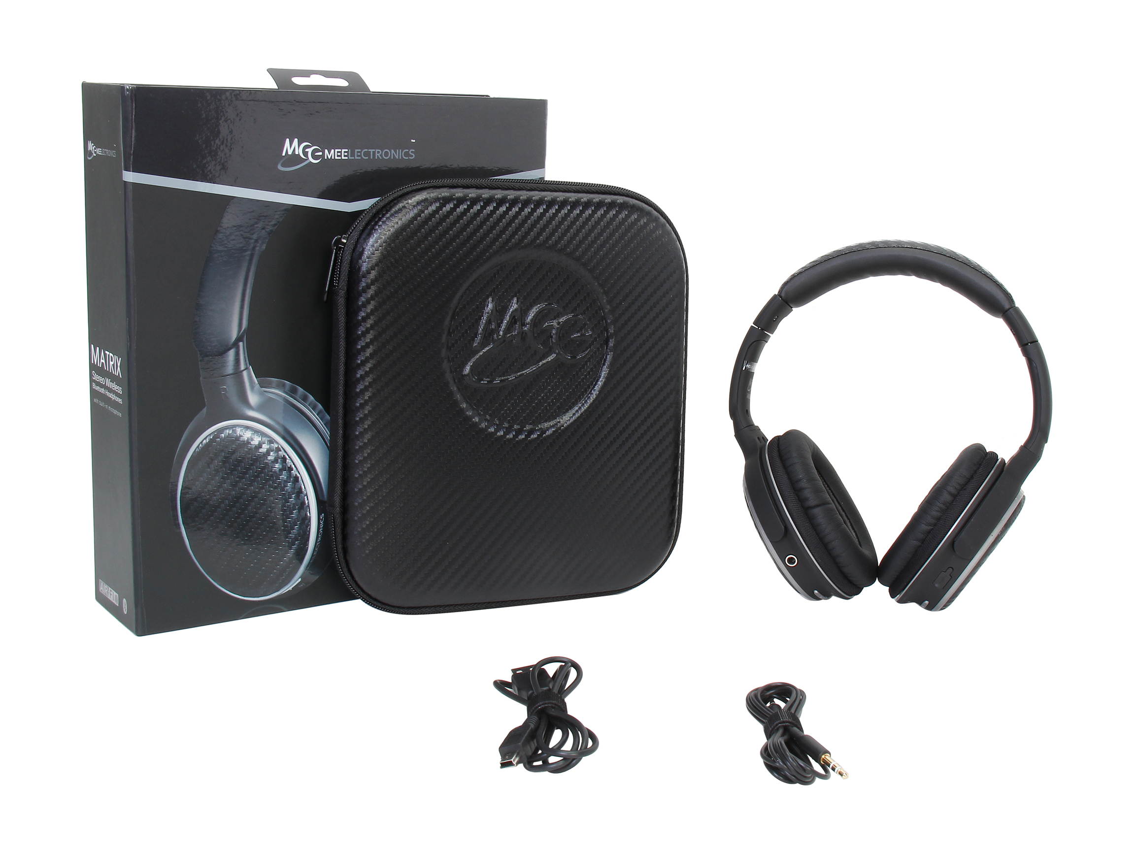 Mee audio Black HP-AF62-CF-MEE Air-Fi Matrix AF62 Stereo Bluetooth Wireless Headphones with Headset Functionality -