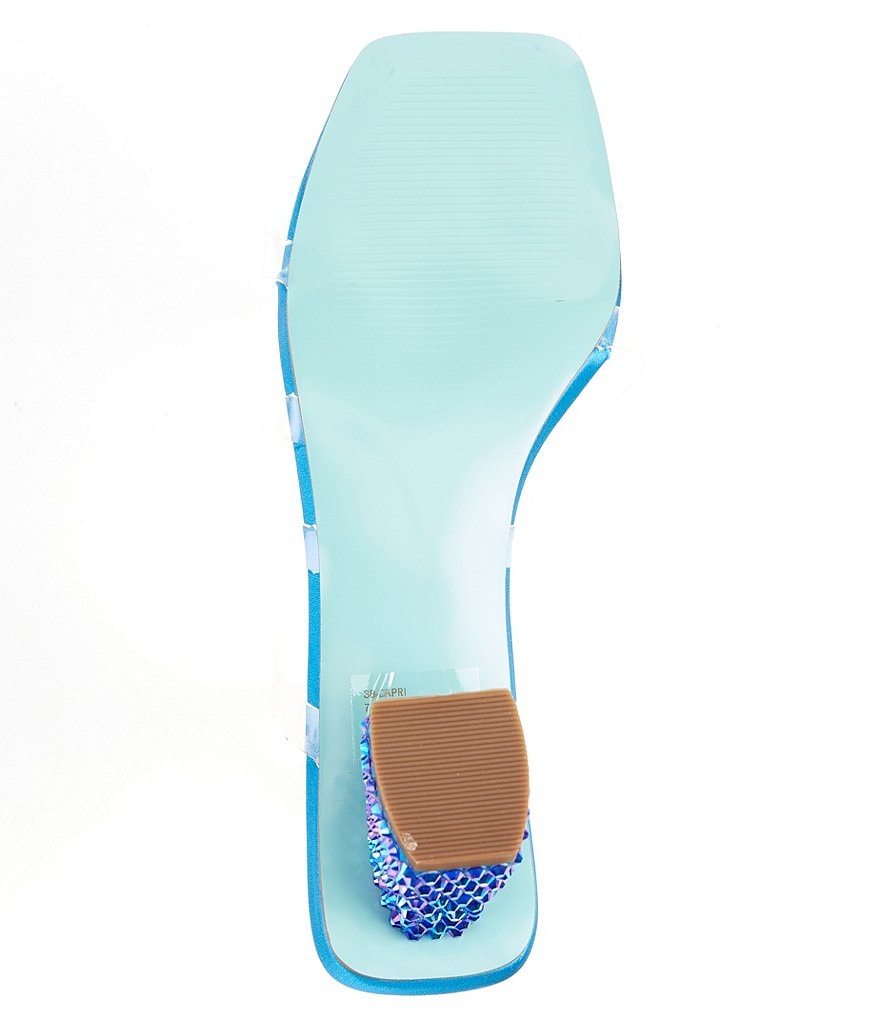 Blue by Betsey Johnson Capri Clear Banded Rhinestone Dress Sandals