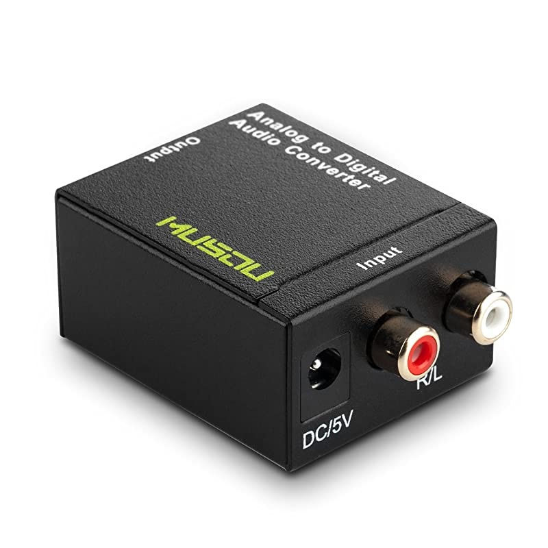 RCA Analog to Digital Optical Toslink Coaxial Audio Converter Adapter with Optical Cable