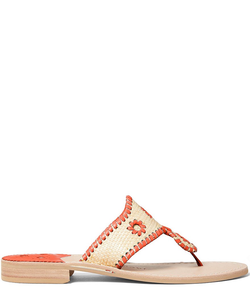 Jack Rogers Jacks Rattan Flat Thong Sandals