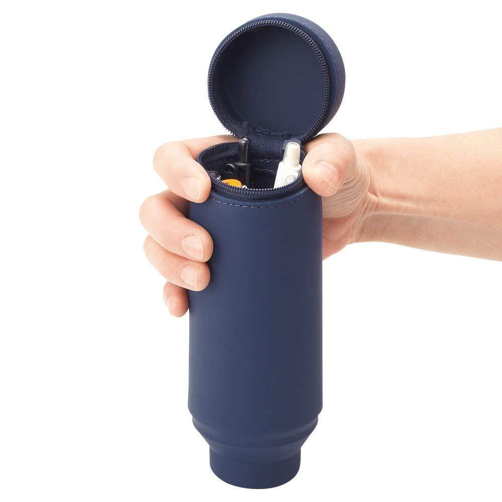 Lihit Lab., Inc. stand pen case smart fit Akutakuto navy A7692-11