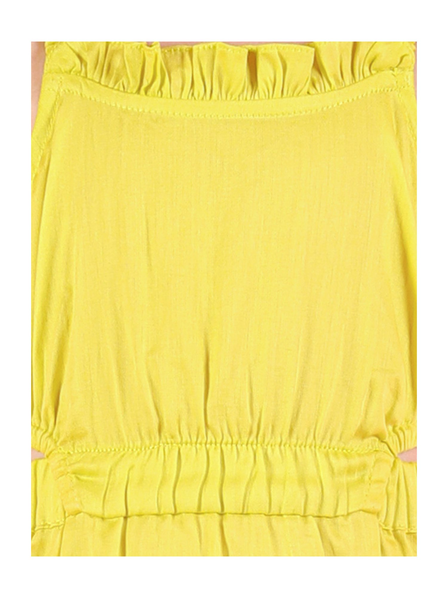 Lil Drama Kids Yellow & Blue Solid Dress