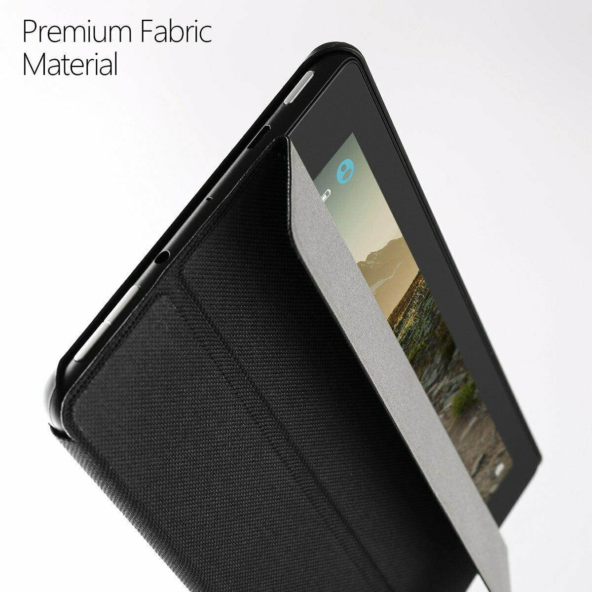 For Fire 7 2017 Tablet Case Leather Smart Cover w/Auto Sleep/Wake Function Black