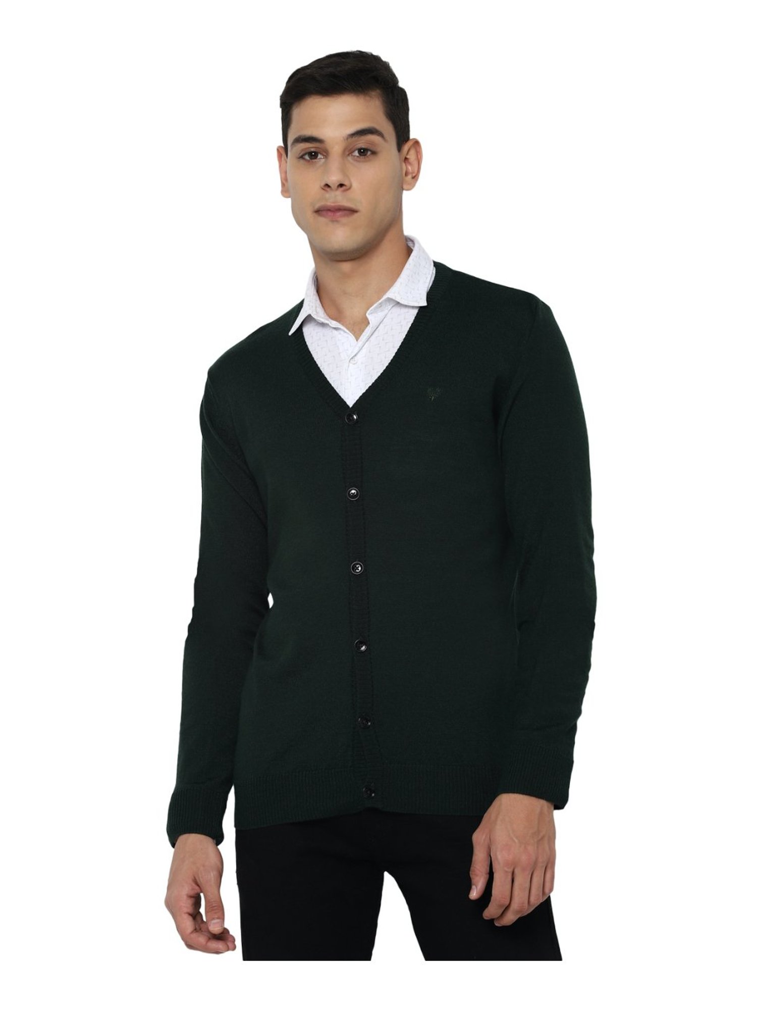 Allen Solly Green Regular Fit Cardigan