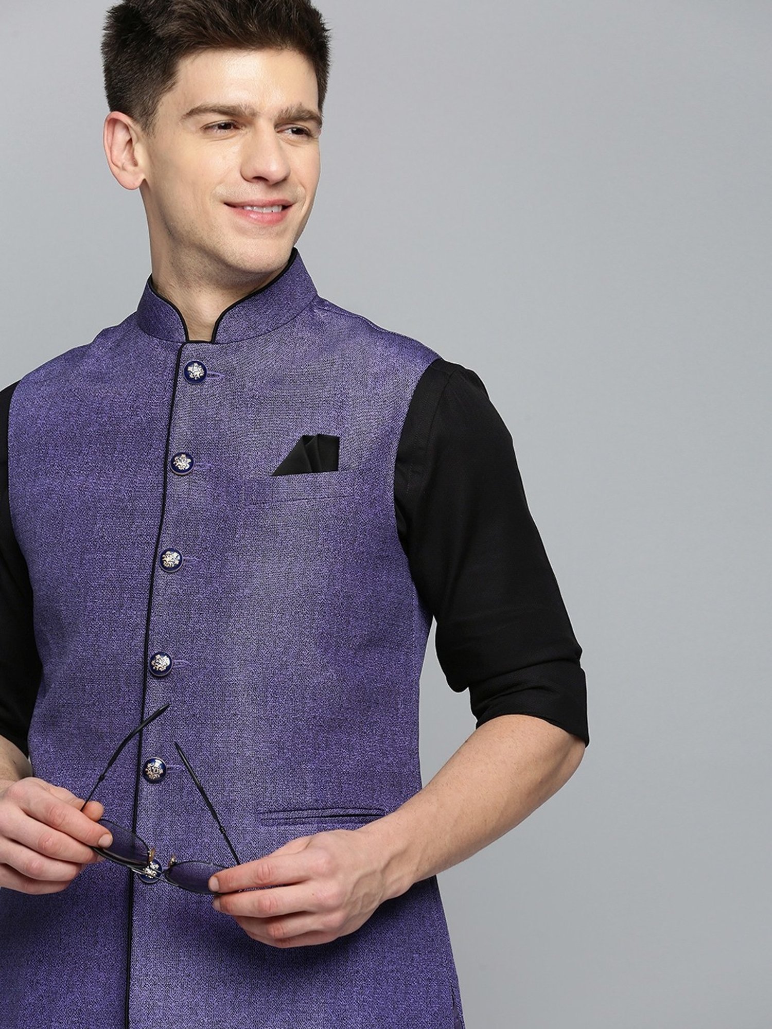 Fabindia Multicolor Regular Fit Printed Cotton Nehru Jacket