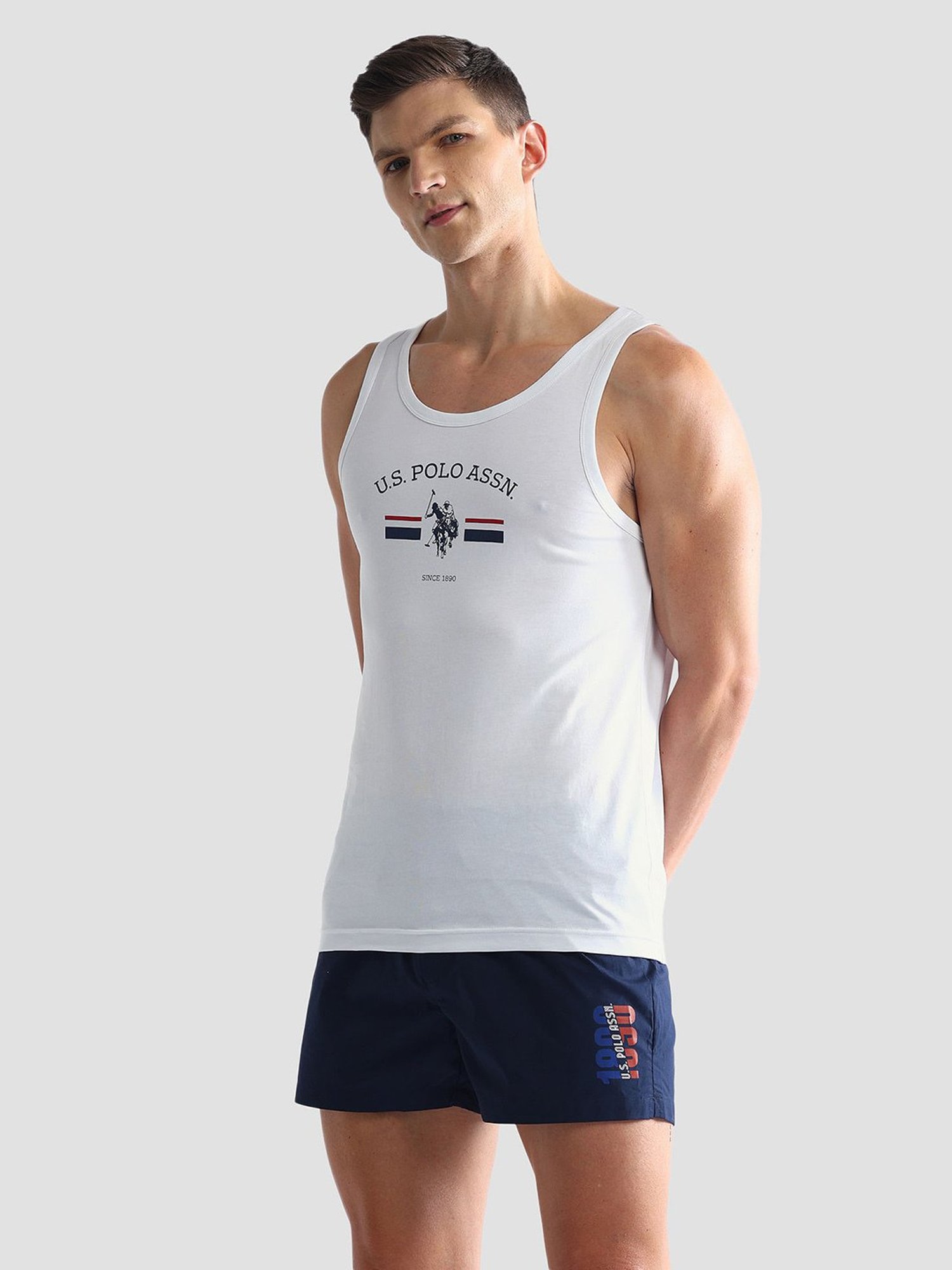 Cantabil Navy Blue Cotton Regular Fit Vest