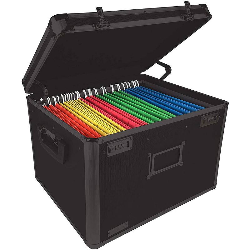 Vaultz Locking File Chest Letter/Legal - Black Vinyl