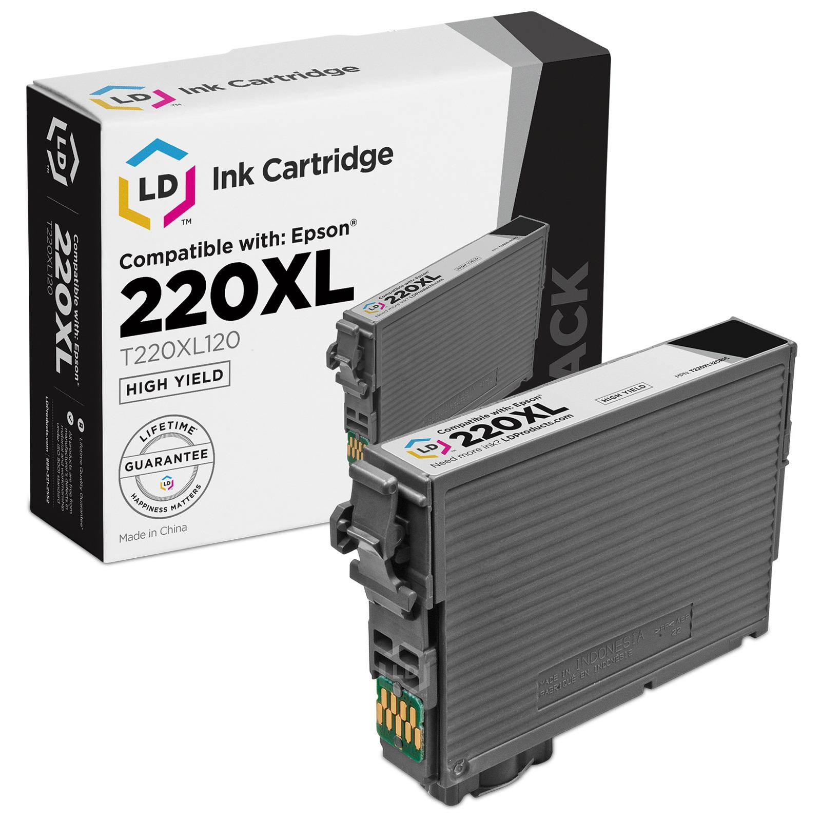 LD &copy; Remanufactured Epson 220XL Set of 4 HY Ink Cartridges Includes: 1 T220XL120 Black, 1 T220XL220 Cyan, 1 T220XL320 Magenta, and 1 T220XL420 Yellow