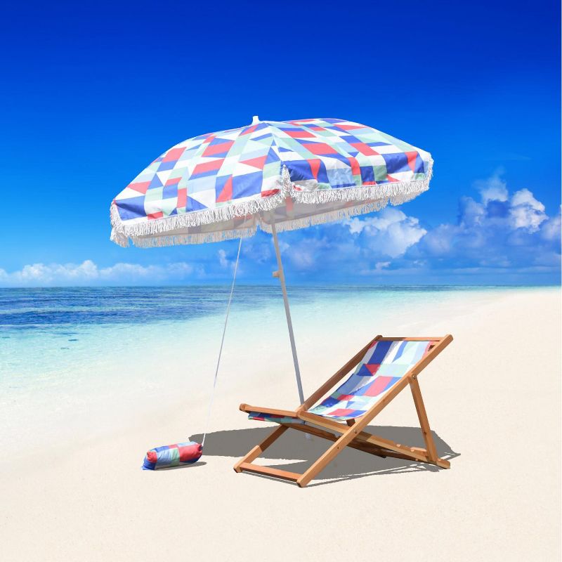 Costway 6.5FT Patio Beach Umbrella Sun Shade Tilt Carry Bag
